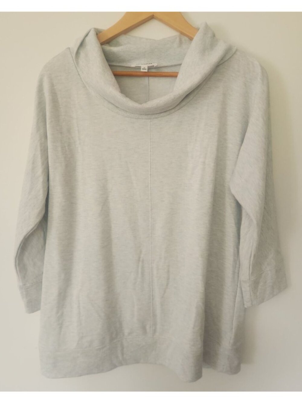 Heaven Well Within Women's Sz. M 3/4 Sleeve Blue & White Cowl Neckline Top